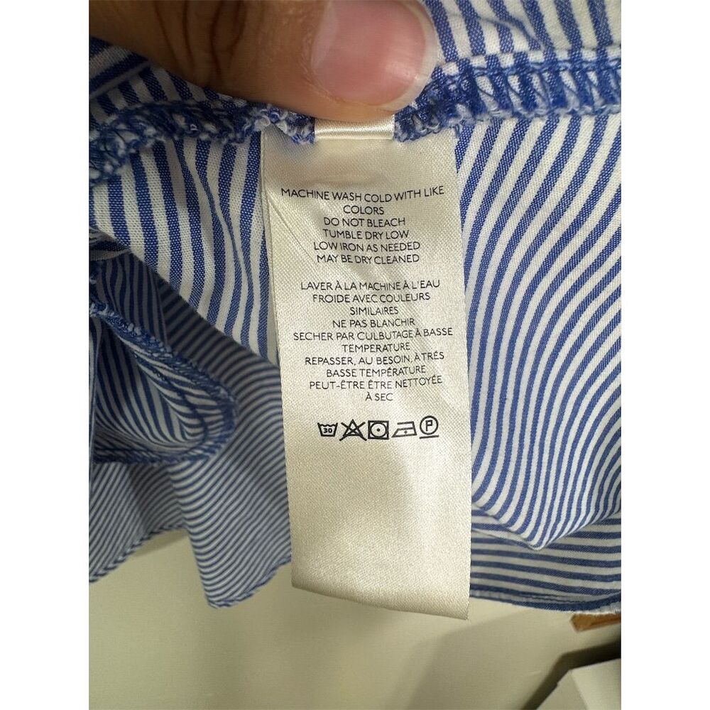 Free People XS Blue White All For You Striped Collared Flared Skirt Dress - Picture 8 of 13
